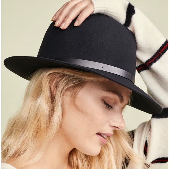 NWOT rag & bone Floppy Brim Fedora Medium Black - Picture 3 of 6